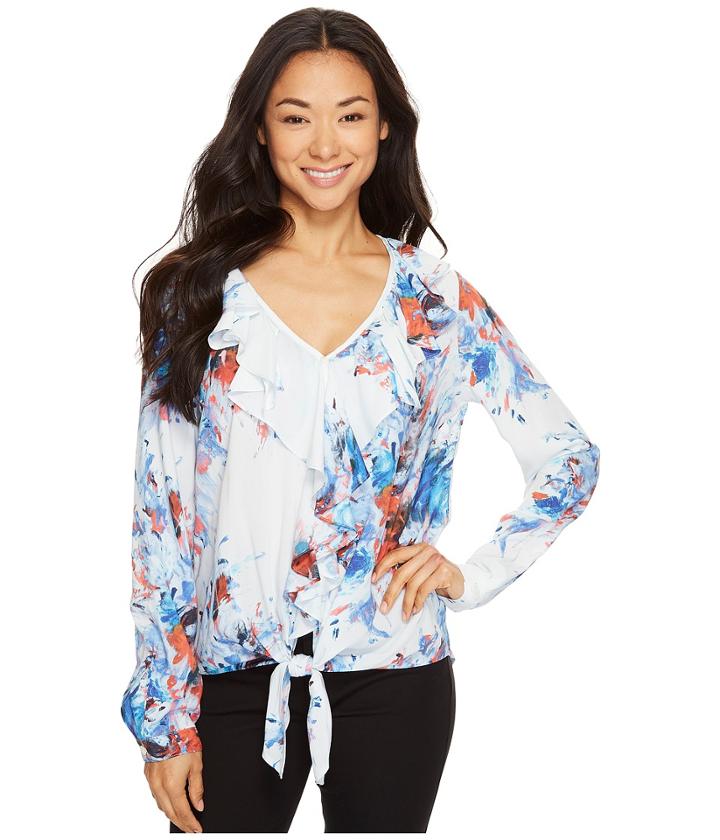 Karen Kane - Tie-front Ruffle Top