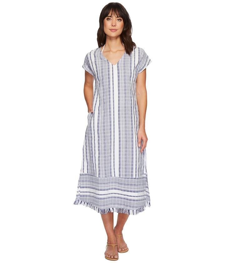 Tommy Bahama - Yarn Dye Stripe Tea-length Dress Cover-up