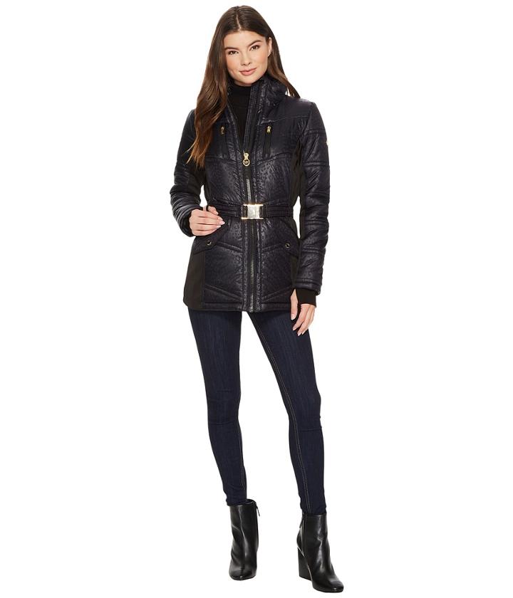 Michael Michael Kors - Zip Front Embossed Jacket With Knit Sides Ma420413cz