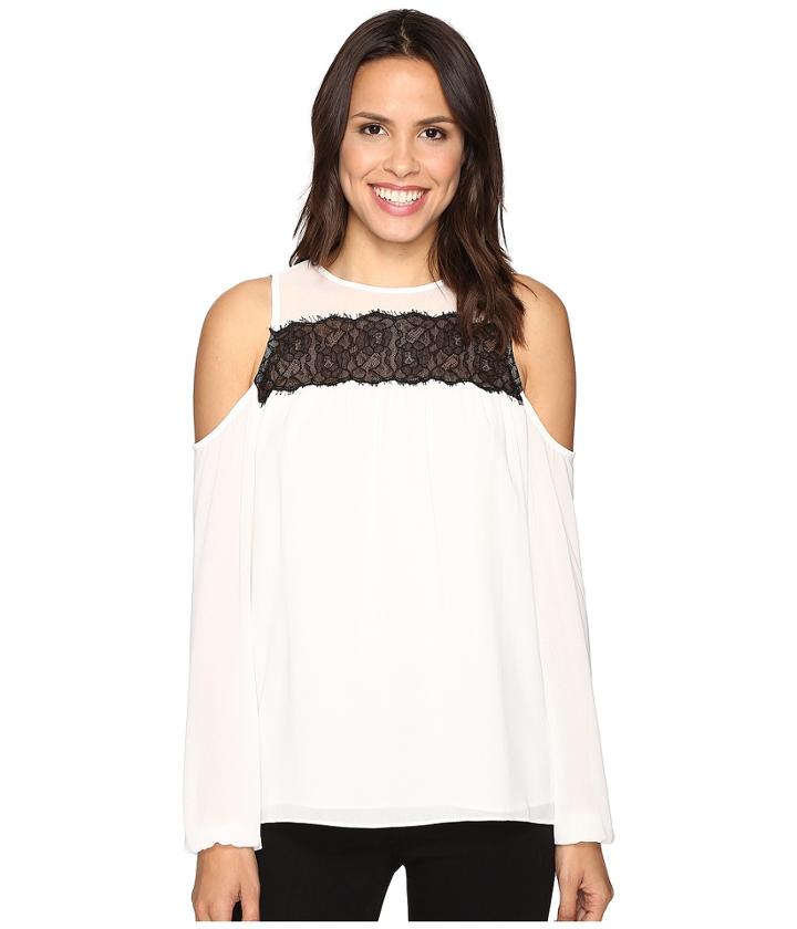Michael Michael Kors - Lace Trim Cold Shoulder Top