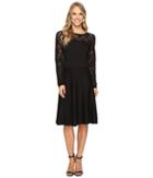 Vince Camuto - Long Sleeve Burnout Flare Sweater Dress