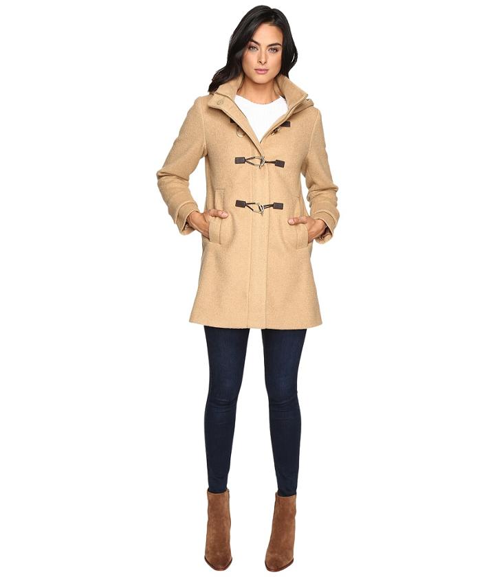 Vince Camuto - Hooded Toggle Closure Wool Coat L8311