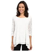 Nally &amp; Millie - Lace Layered Tunic With Side Slits