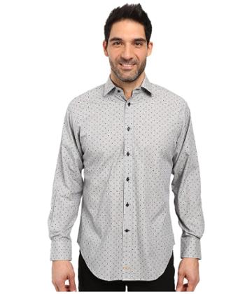 Thomas Dean &amp; Co. - Long Sleeve Woven All Over Dot