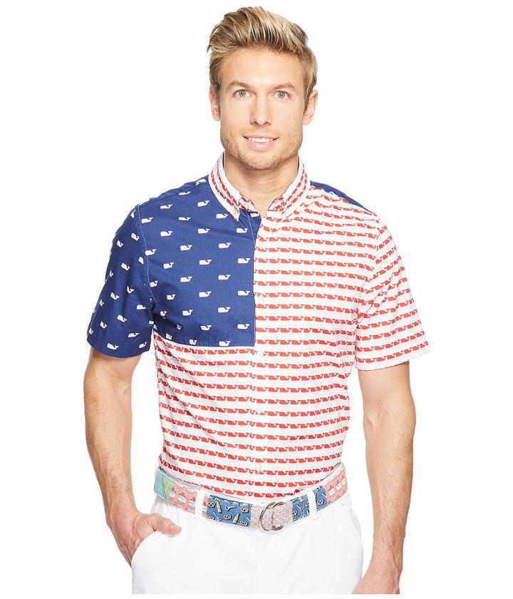 Vineyard Vines - Usa Whale Short Sleeve No Pocket Murray Shirt