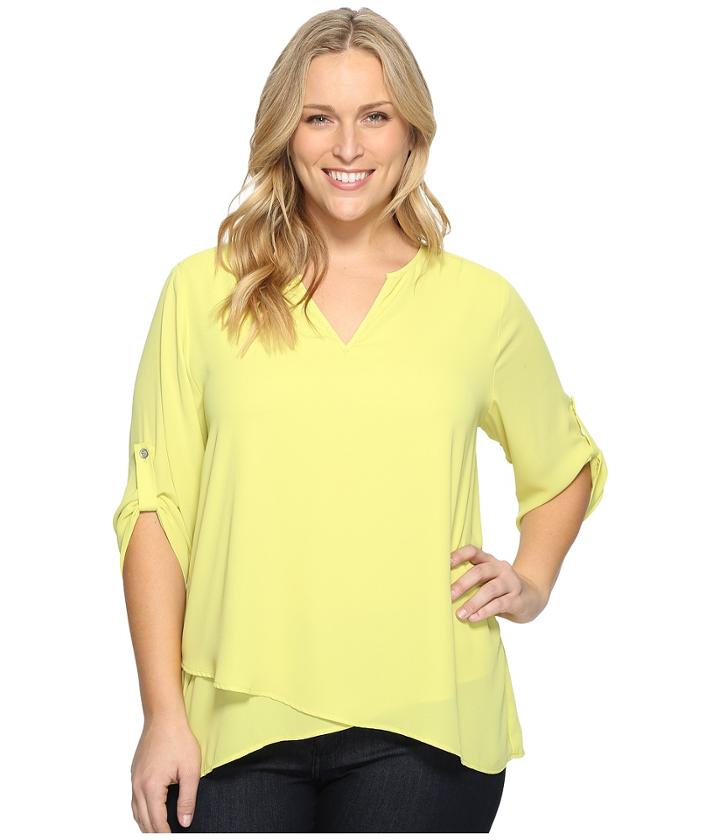 Karen Kane Plus - Plus Size Asymmetric Hem Wrap Top