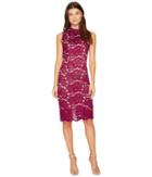 Adrianna Papell - Juliet Lace Mock Neck Sheath Dress