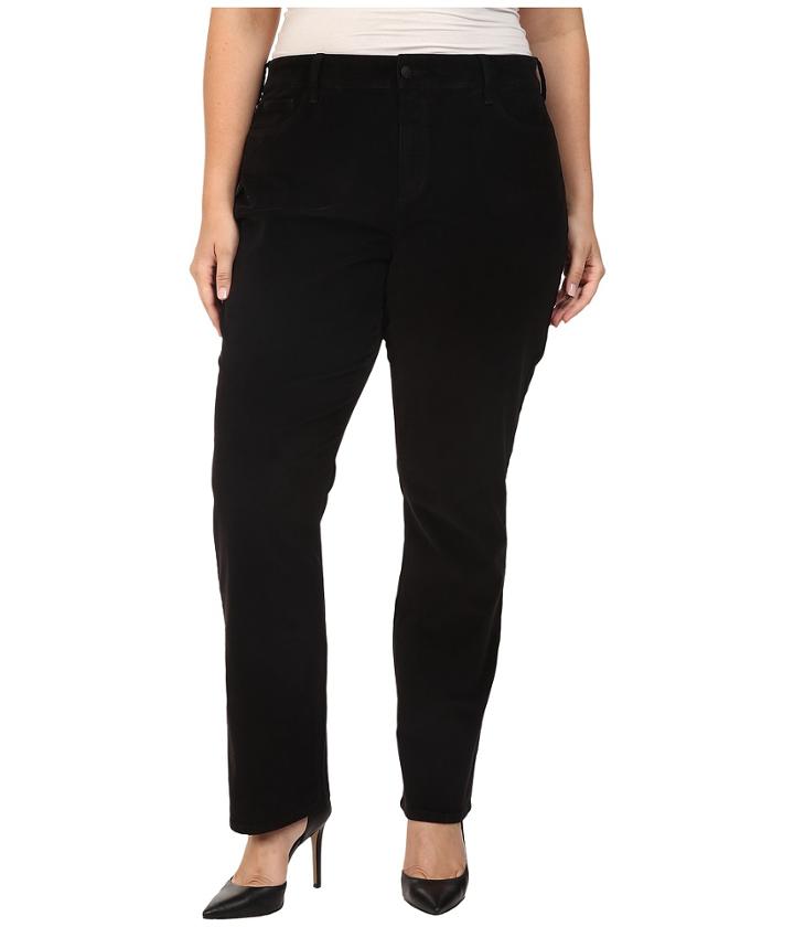 Nydj Plus Size - Plus Size Marilyn Straight Jeans In Corduroy In Black