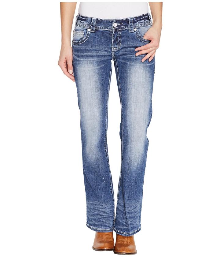 Rock And Roll Cowgirl - Low Rise Bootcut In Medium Vintage W0-1378