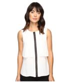 Ivanka Trump - Sleeveless Double Layer Georgette Top With Contrast Trim