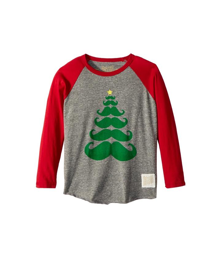 The Original Retro Brand Kids - Baseball Raglan Holiday Mustache Long Sleeve