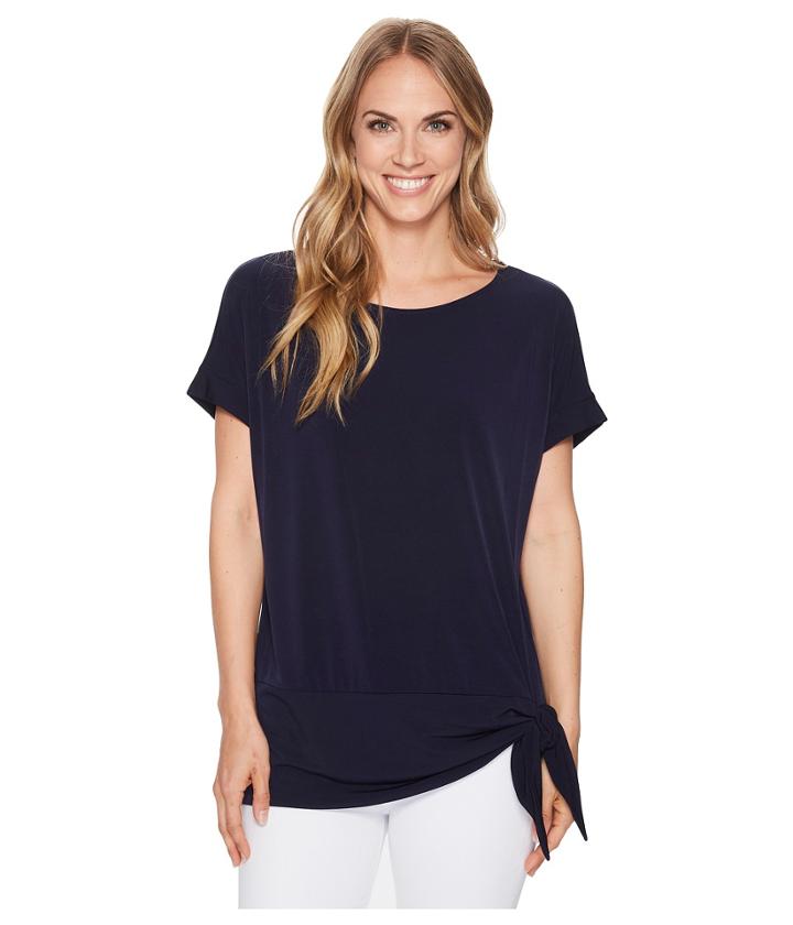 Calvin Klein - Short Sleeve With Crepe De Chin Trim Tie