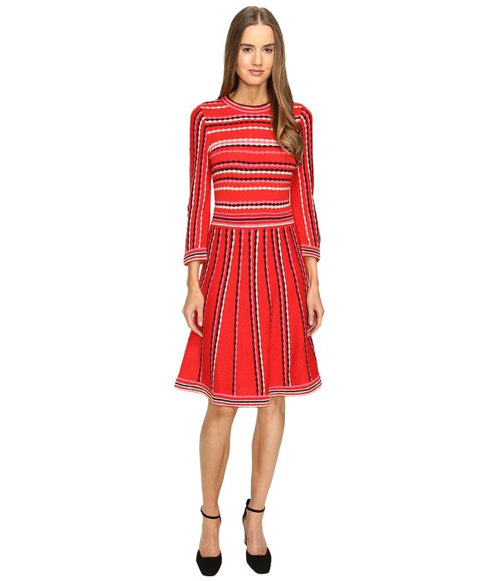 Kate Spade New York - Scallop Stripe Knit Dress