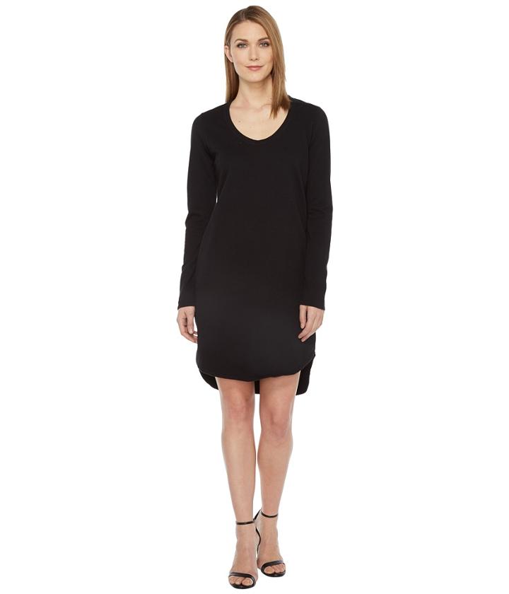 Heather - Cotton French Terry Long Sleeve Scoop Dress