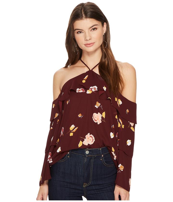1.state - Cold Shoulder Blouse W/ Tiered Sleeves