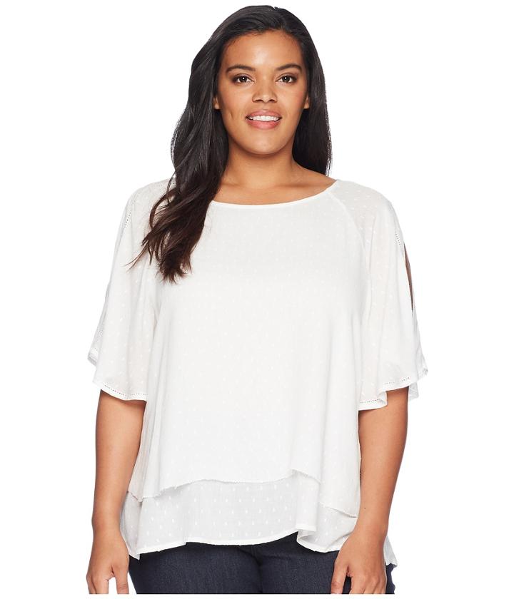 B Collection By Bobeau - Plus Size Sawyer Swiss Dot Blouse