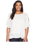 B Collection By Bobeau - Plus Size Sawyer Swiss Dot Blouse