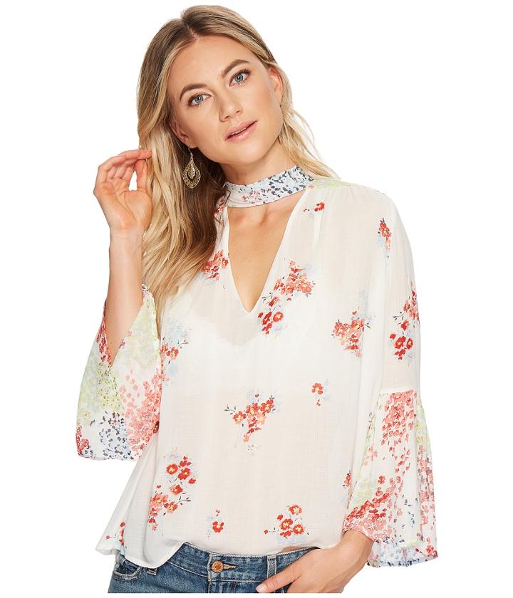 Lucky Brand - Mixed Print Choker Top
