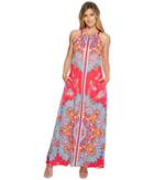 Hale Bob - Fierce Creatures Stretch Satin Woven Maxi Dress