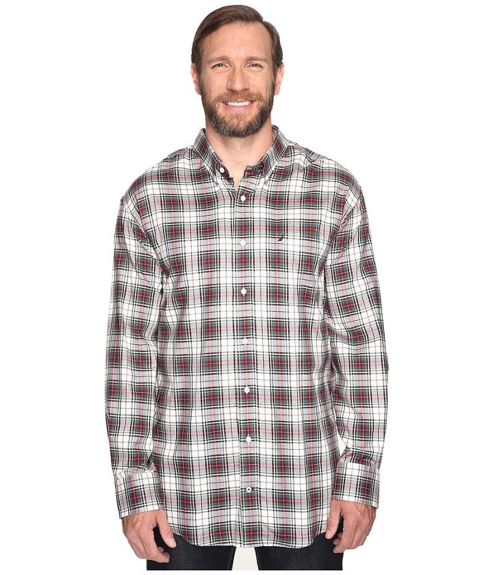 Nautica Big &amp; Tall - Big Tall Wrinkle Resistant Plaid Long Sleeve