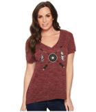Roper - 1428 Polyester Rayon Blend V-neck Top
