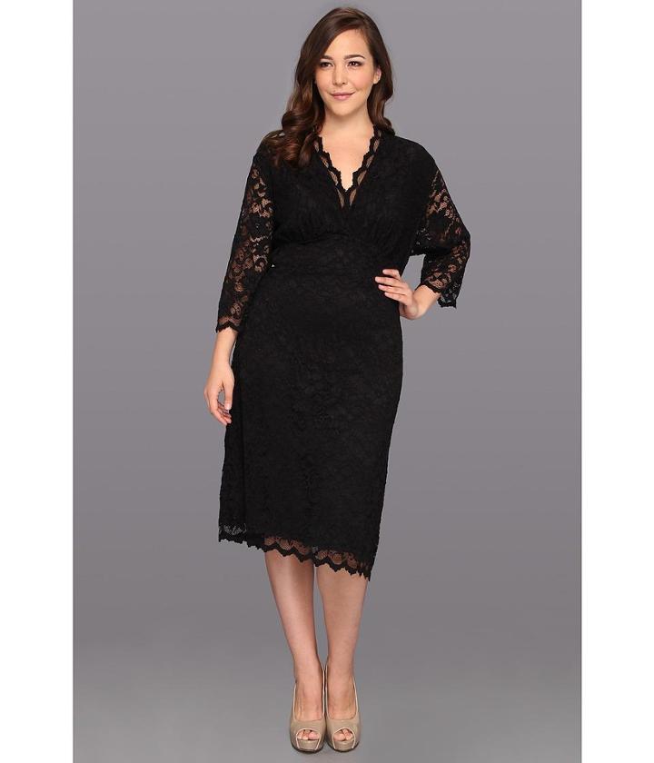 Kiyonna Scalloped Boudoir Lace Dress