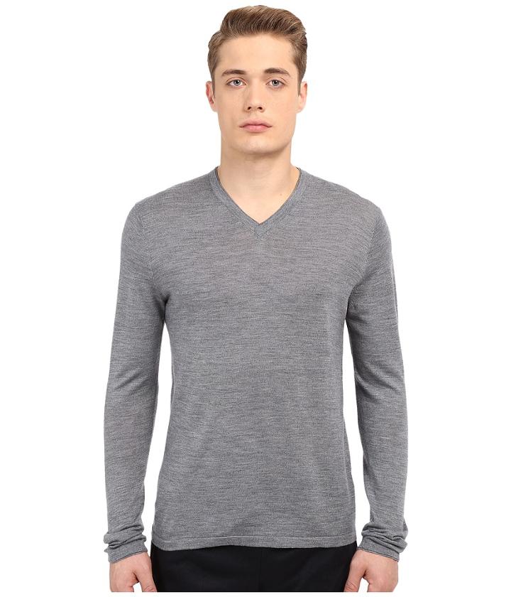 Vince - Wool Silk Long Sleeve Jersey V-neck
