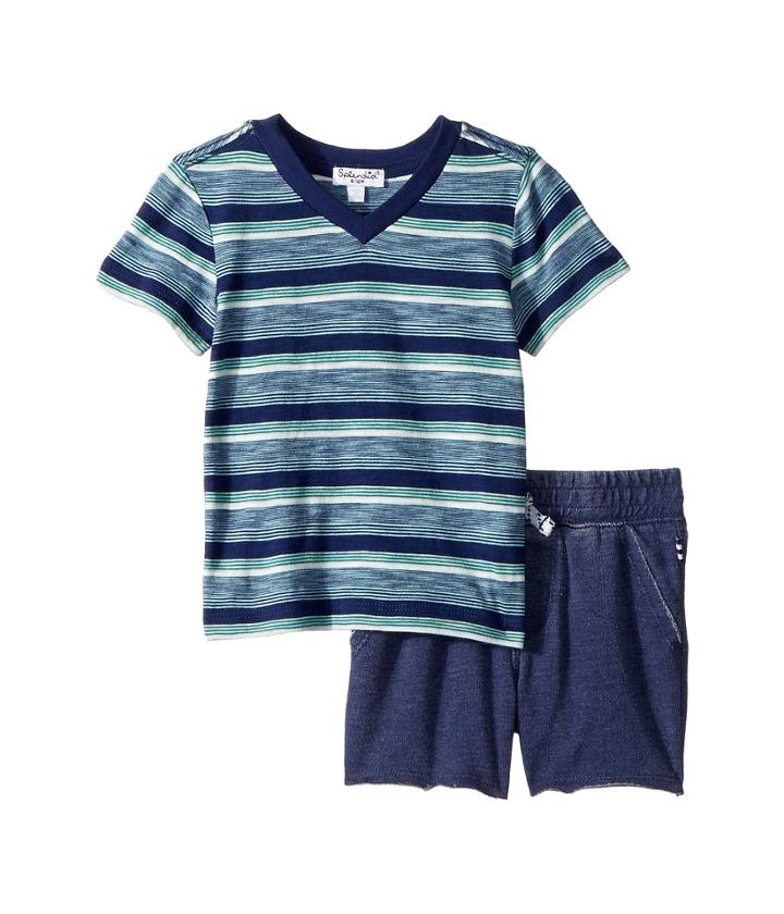 Splendid Littles - Yarn-dye Stripe V-neck Tee Set