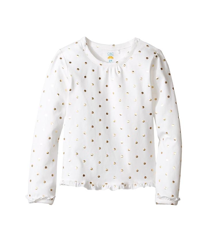 C&amp;c California Kids - Ruffle Trim Top W/ Foil Dot Print