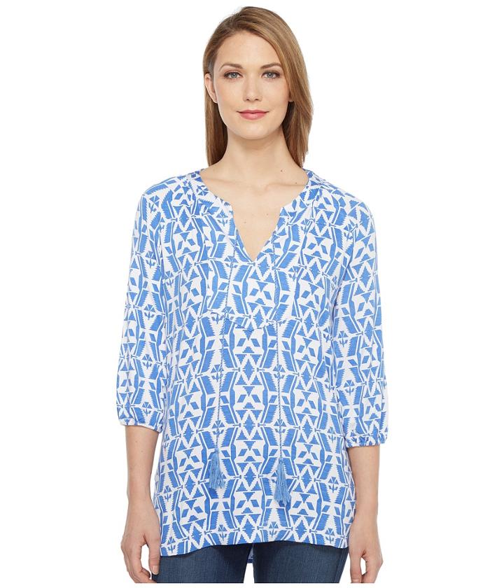 Tribal - Printed Rayon Long Sleeve Tunic Top
