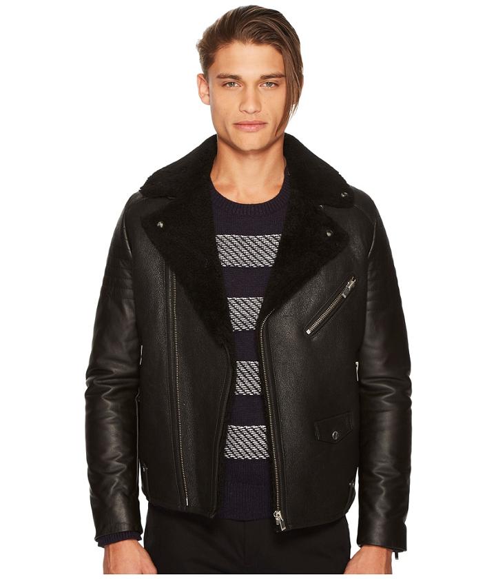 The Kooples - Suede Jacket With Leather Sleeves