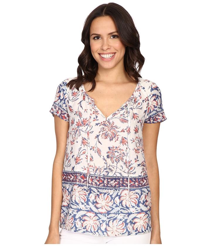 Lucky Brand - Printed Border Blouse