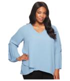 Karen Kane Plus - Plus Size Split Tie-sleeve Top