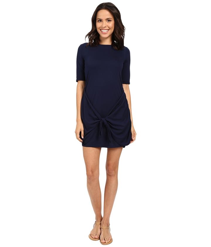 Michael Stars - Faux Wrap Tie Waist Tee Dress