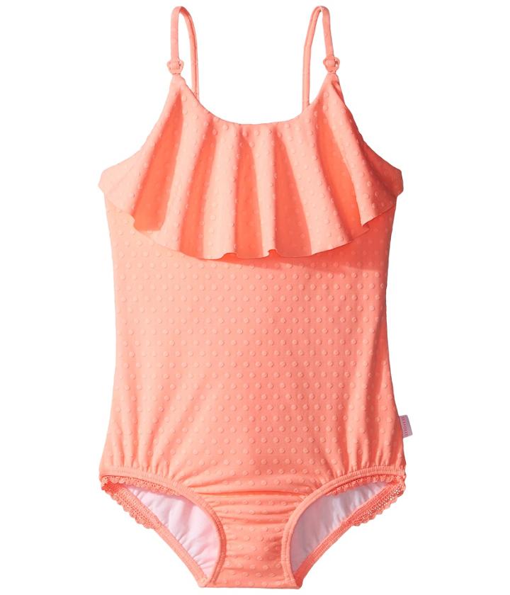 Seafolly Kids - Wild Poppy Spot Ruffle Tank One-piece