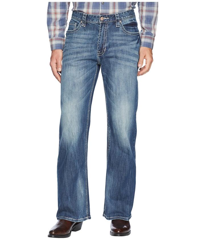 Rock And Roll Cowboy - Reflex Cannon Denim With Embroidery In Dark Vintage M0c6618