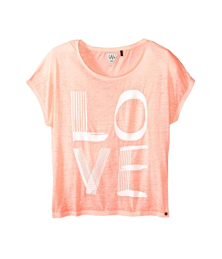 Ikks - Jersey Top With Burnout Short Sleeves Follow Your Dreams Arrow Graphic