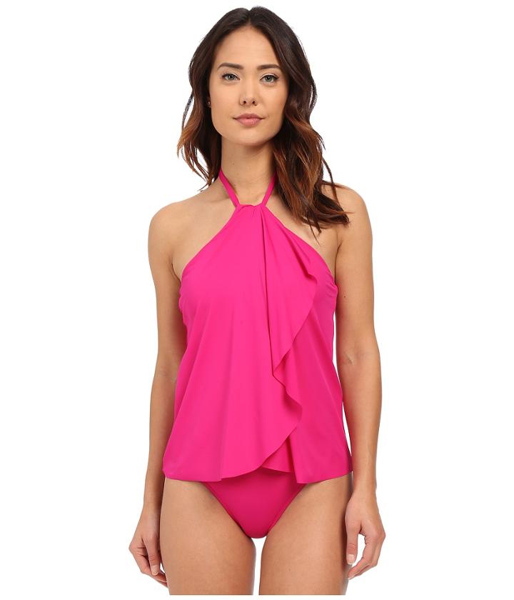 Lauren By Ralph Lauren - Beach Club Hi-neck Flyway One-piece W/ Soft Cup