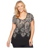 Lucky Brand - Plus Size Short Sleeve Big Paisley Tee