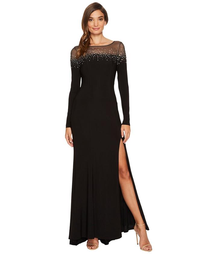 Vince Camuto - Long Sleeve Gown W/ Heatset Embellishment