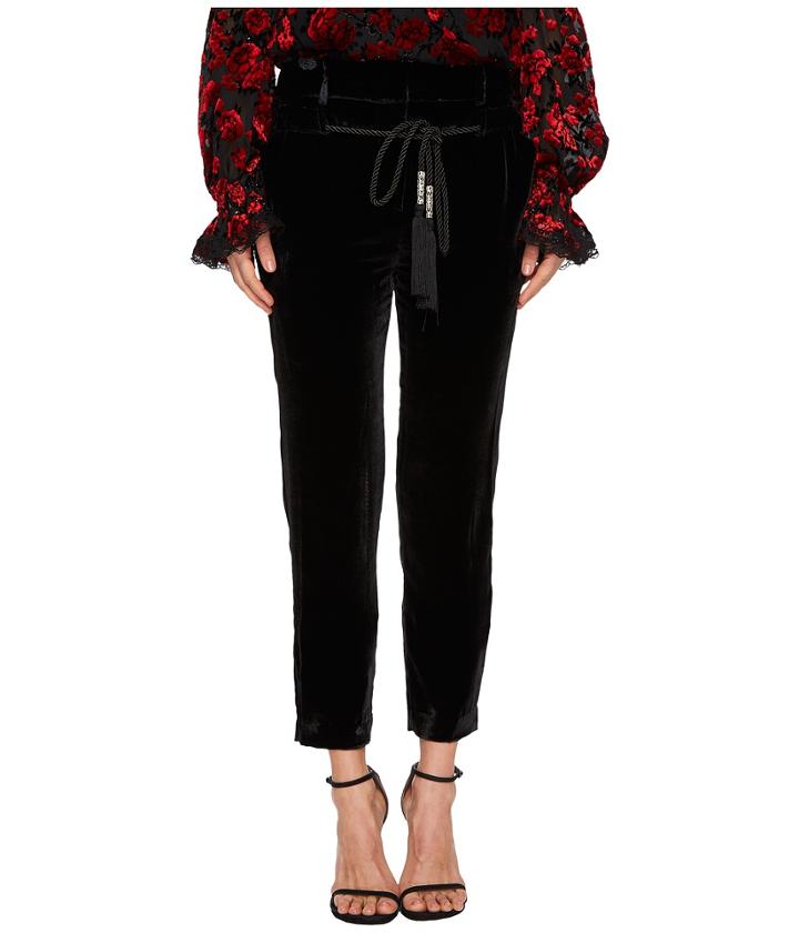 The Kooples - Flowing Velvet Trousers With A Drawstring Waist
