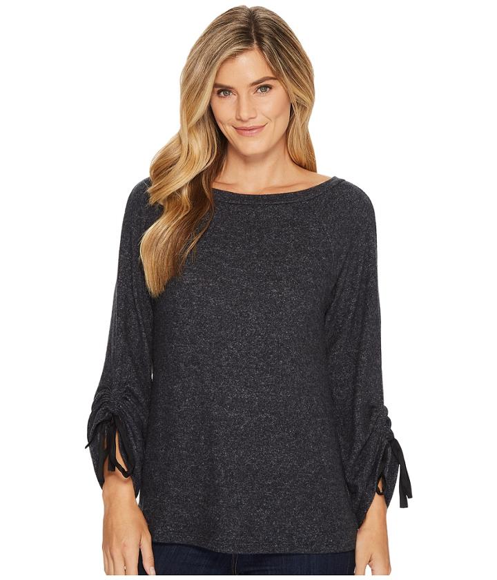 B Collection By Bobeau - Jessa Tie Sleeve Cozy Top