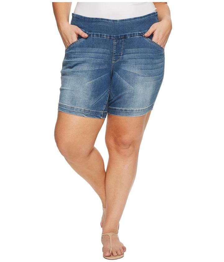Jag Jeans Plus Size - Plus Size Ainsley Pull-on 8 Butter Denim Shorts In Horizon Blue Denim