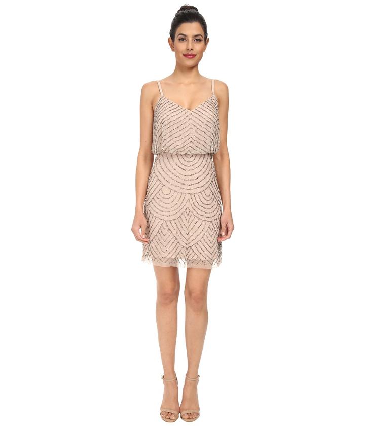Adrianna Papell Blouson Bead Dress