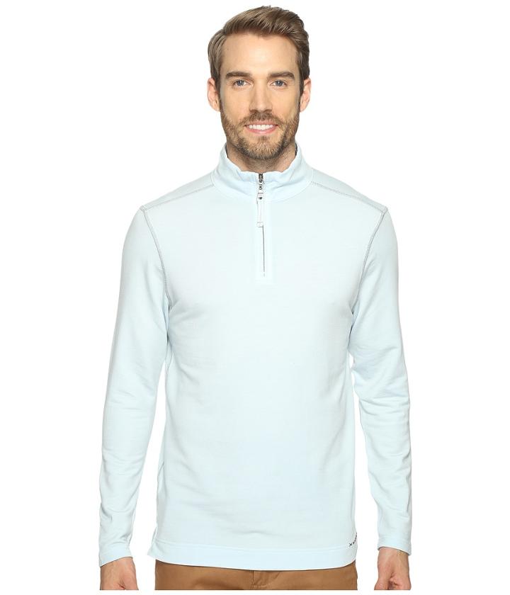 True Grit - Lightweight Tencel Zip Pullover W/ Heather Trim