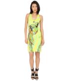 Just Cavalli - Fitted Printed Jersey Tank Dress Leo Deco Print