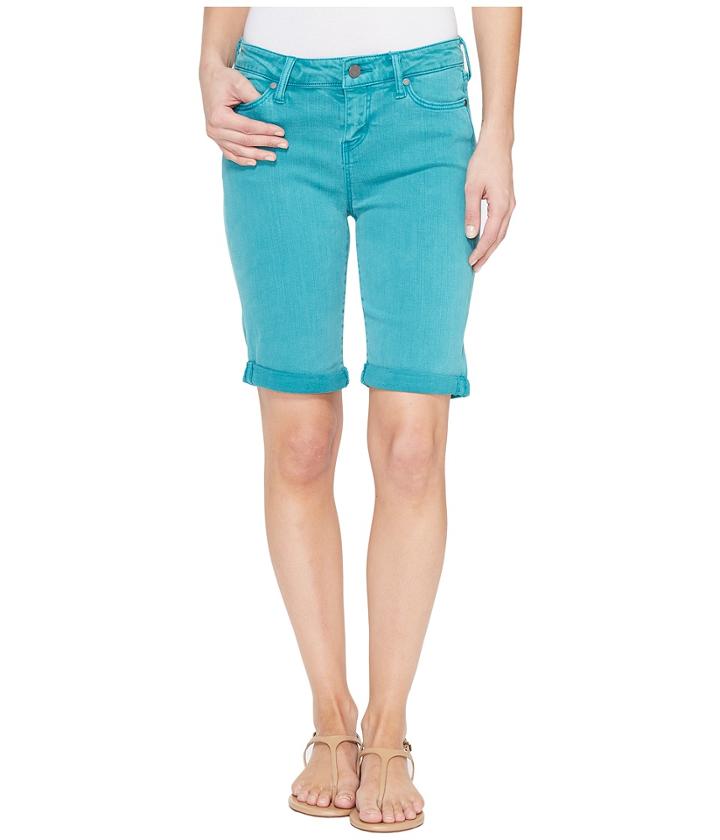 Liverpool - Hayden Rolled-cuff Bermuda In Pigment Dyed Slub Stretch Twill In Fanfare Blue