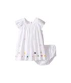Sonia Rykiel Kids - Short Sleeve Embroidered Polka Dot Dress W/ Diaper Cover