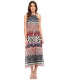 Donna Morgan - Sleeveless Chiffon Printed Midi Dress With High-low Hem