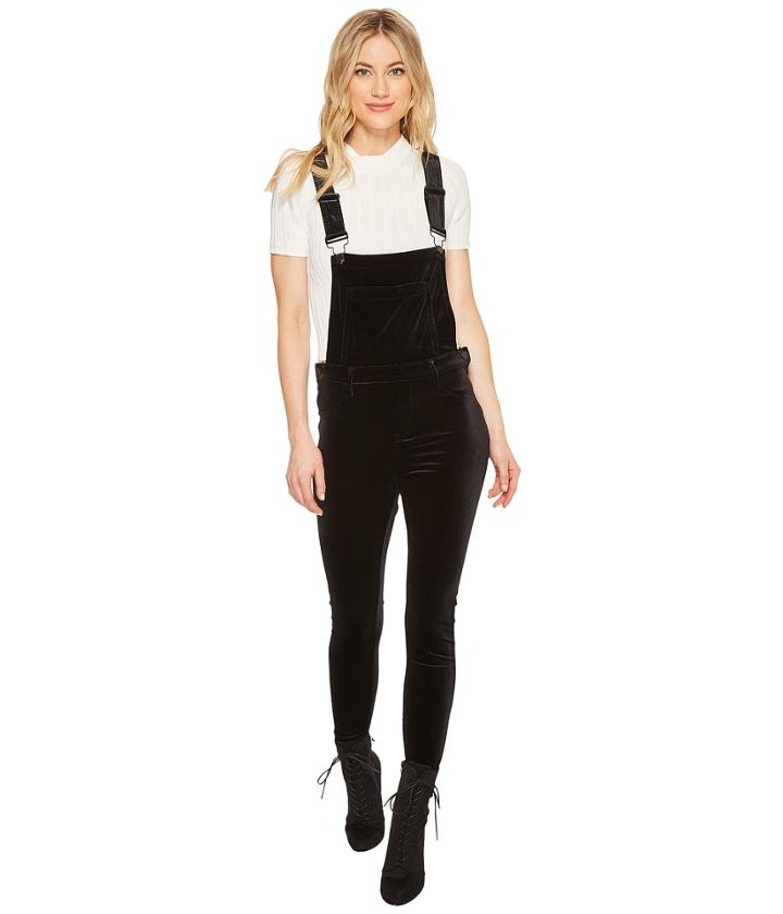 Blank Nyc - Velvet Overalls In The New Black